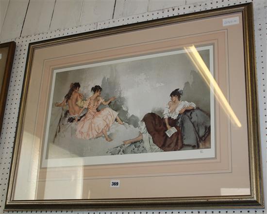 William Russell Flint,  limited edition print, Three Girls